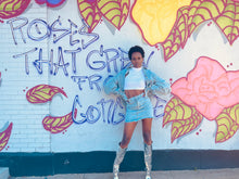 Load image into Gallery viewer, My Dreams are Calling Denim Mini Skirt Set