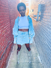 Load image into Gallery viewer, My Dreams are Calling Denim Mini Skirt Set